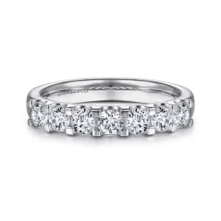 New Gabriel & Co. Ronda - 14K White Gold Round 7 Stone Diamond Anniversary Band - 0.75 ct