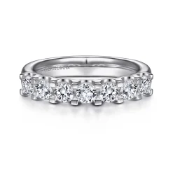 Online Gabriel & Co. Ronda - 14K White Gold Round 7 Stone Diamond Anniversary Band - 1 ct