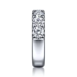 Hot Gabriel & Co. Ronda - 14K White Gold 7 Stone Shared Prong Round Diamond Anniversary Band - 2 ct