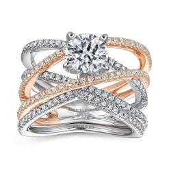 Online Gabriel & Co. Ronny - 14K White-Rose Gold Round Diamond Engagement Ring
