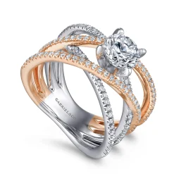 Online Gabriel & Co. Ronny - 14K White-Rose Gold Round Diamond Engagement Ring