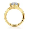 Hot Gabriel & Co. Rosette - 14K Yellow Gold Compass Prong Bypass Oval Diamond Engagement Ring