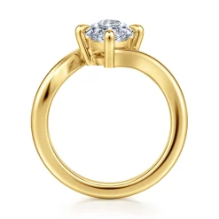 Clearance Gabriel & Co. Rosette - 14K Yellow Gold Compass Prong Bypass Marquise Shape Engagement Ring