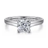 Hot Gabriel & Co. Rosey - 14K White Gold Cushion Cut Diamond Engagement Ring