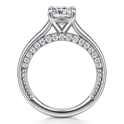 Hot Gabriel & Co. Rosey - 14K White Gold Cushion Cut Diamond Engagement Ring
