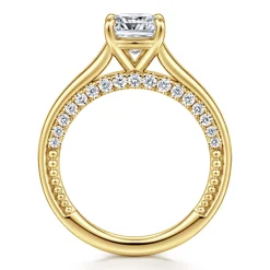 Sale Gabriel & Co. Rosey - 14K Yellow Gold Cushion Cut Diamond Engagement Ring