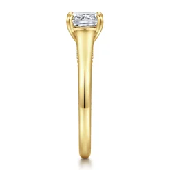Sale Gabriel & Co. Rosey - 14K Yellow Gold Cushion Cut Diamond Engagement Ring