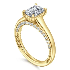 Sale Gabriel & Co. Rosey - 14K Yellow Gold Emerald Cut Diamond Engagement Ring