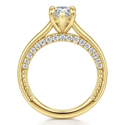 New Gabriel & Co. Rosey - 14K Yellow Gold Pear Shape Diamond Engagement Ring