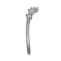 Discount Gabriel & Co. Rouix - 14K White Gold Curved Diamond Anniversary Band - 0.17 ct