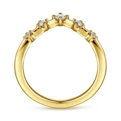 Discount Gabriel & Co. Rouix - 14K Yellow Gold Curved Diamond Anniversary Band - 0.17 ct