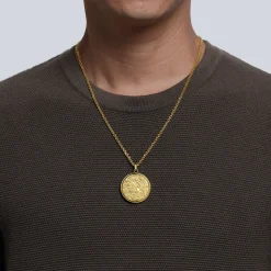Online Gabriel & Co. Round 14K Yellow Gold St. Christopher Protect Us Pendant