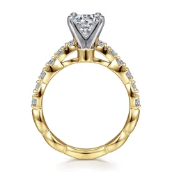 Online Gabriel & Co. Rowan - 14K White-Yellow Gold Round Diamond Engagement Ring
