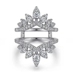 Gabriel & Co. Rudie - 14K White Gold Bursting Chevron Diamond Ring Enhancer - 0.95 ct