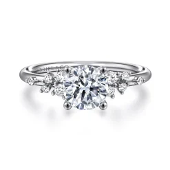 Sale Gabriel & Co. Sacred - 14K White Gold Round Diamond Engagement Ring