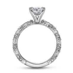 Gabriel & Co. Sadie - 14K White Gold Cushion Cut Diamond Engagement Ring