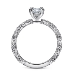 Sale Gabriel & Co. Sadie - 14K White Gold Rectangular Radiant Cut Diamond Engagement Ring