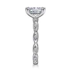Sale Gabriel & Co. Sadie - 14K White Gold Rectangular Radiant Cut Diamond Engagement Ring