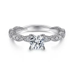 Outlet Gabriel & Co. Sadie - 14K White Gold Round Diamond Engagement Ring