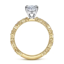 Gabriel & Co. Sadie - 14K White-Yellow Gold Oval Diamond Engagement Ring