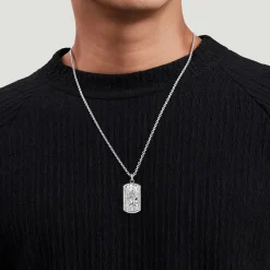 Hot Gabriel & Co. Saint Christopher Dog Tag Pendant 925 Sterling Silver