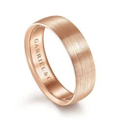 Sale Gabriel & Co. Samuel - 14K Rose Gold 6mm - Men's Wedding Band in Satin Finish