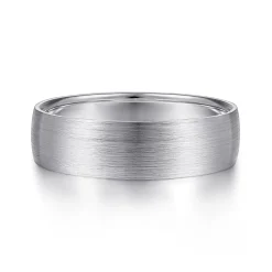 Clearance Gabriel & Co. Samuel - 14K White Gold 6mm - Men's Wedding Band in Satin Finish