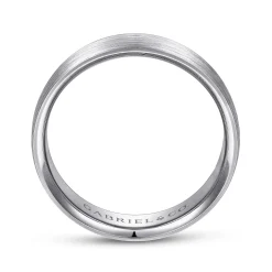 Clearance Gabriel & Co. Samuel - 14K White Gold 6mm - Men's Wedding Band in Satin Finish