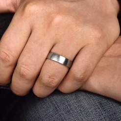 Clearance Gabriel & Co. Samuel - 14K White Gold 6mm - Men's Wedding Band in Satin Finish