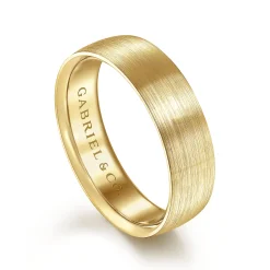 Hot Gabriel & Co. Samuel - 14K Yellow Gold 6mm - Men's Wedding Band in Satin Finish