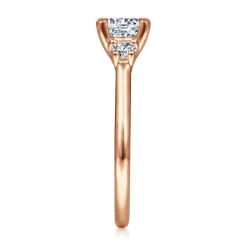 Hot Gabriel & Co. Sanaa - 14K Rose Gold Round Three Stone Diamond Engagement Ring