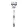 Clearance Gabriel & Co. Sanaa - 14K White Gold Cushion Cut 3 Stone Diamond Engagement Ring