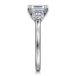 Gabriel & Co. Sanaa - 14K White Gold Emerald Cut 3 Stone Diamond Engagement Ring
