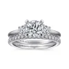 Discount Gabriel & Co. Sanaa - 14K White Gold Round 3 Stone Diamond Engagement Ring