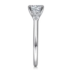 Discount Gabriel & Co. Sanaa - 14K White Gold Round 3 Stone Diamond Engagement Ring