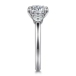 Gabriel & Co. Sanaa - 14K White Gold Round Three Stone Diamond Engagement Ring