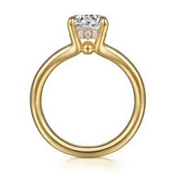 Clearance Gabriel & Co. Sanah - 14K Yellow Gold Split Shank Oval Diamond Engagement Ring