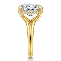 New Gabriel & Co. Sanah - 14K Yellow Gold Split Shank Oval Diamond Engagement Ring