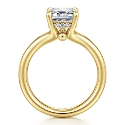 Discount Gabriel & Co. Sanah - 14K Yellow Gold Split Shank Emerald Cut Diamond Engagement Ring