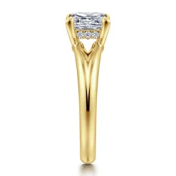 Sale Gabriel & Co. Sanah - 14K Yellow Gold Split Shank Princess Cut Diamond Engagement Ring