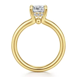 Outlet Gabriel & Co. Sanah - 14K Yellow Gold Split Shank Cushion Cut Diamond Engagement Ring