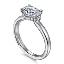 Best Gabriel & Co. Sandi - 14K White Gold East West Oval Diamond Engagement Ring