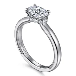 Sale Gabriel & Co. Sandi - 14K White Gold East West Oval Diamond Engagement Ring