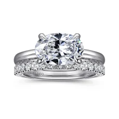 Sale Gabriel & Co. Sandi - 14K White Gold East West Oval Diamond Engagement Ring