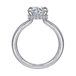 Best Gabriel & Co. Sandi - 14K White Gold Round Diamond Engagement Ring
