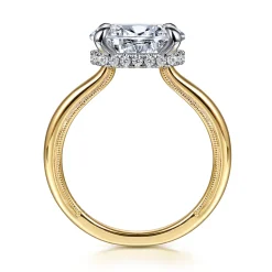 Best Gabriel & Co. Sandi - 14K White-Yellow Gold East West Oval Diamond Engagement Ring