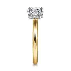 Best Gabriel & Co. Sandi - 14K White-Yellow Gold East West Oval Diamond Engagement Ring
