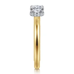 Hot Gabriel & Co. Sandi - 14K White-Yellow Gold East West Oval Diamond Engagement Ring