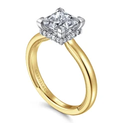 Gabriel & Co. Sandi - 14K White-Yellow Gold East West Princess Cut Diamond Engagement Ring
