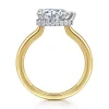 Hot Gabriel & Co. Sandi - 14K White-Yellow Gold East West Pear Shape Diamond Engagement Ring
